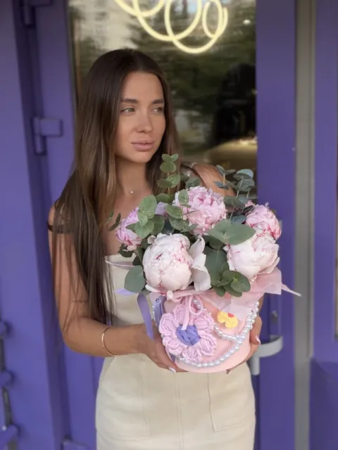 Композиция «PEONY» с жемчугом (7 шт)